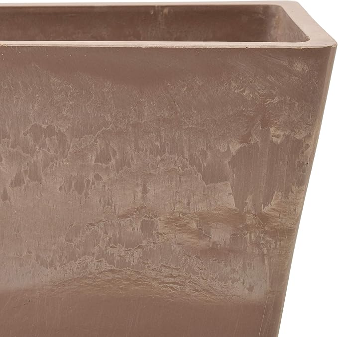 Arcadia Garden Products PSW U45TP Plastic/Stone/Wood Composite Simplicity Window Box, No Drainage Hole (Drillable), 17.5" x 7" x 6", Taupe