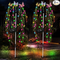 Solar Garden Lights Outdoor Decorative Waterproof, 69LED Swaying Tree Solar Lights for Outside, Butterfly Flower Lights Solar Power Yard Decor for Pathway Patio Lawn Grave Decorations