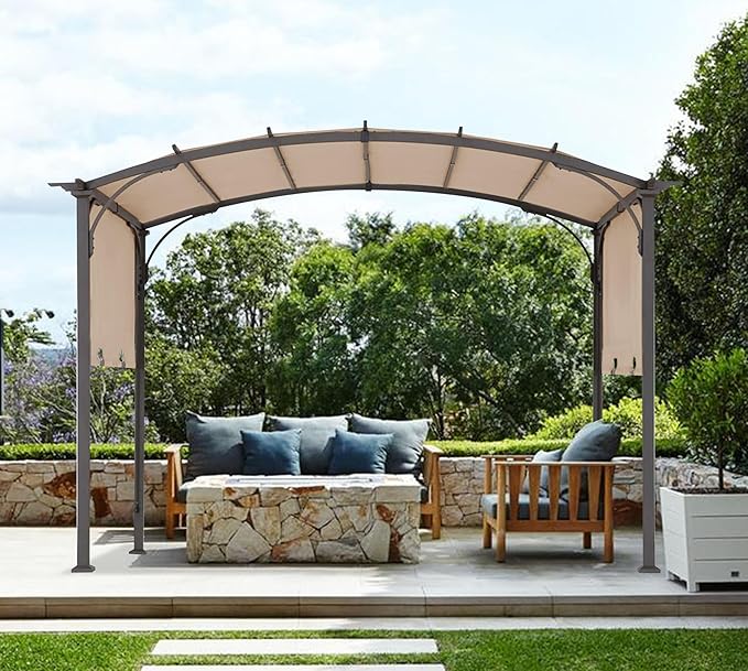 85''x 208'' Universal Doubleton Steel Pergola Replacement Cover for Pergola L-PG080PST, (Light Beige)