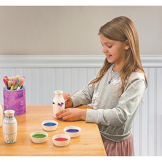 Colorations Decorative Ceramic Vases, Set of 12, Small, Unfinished, Coated Inside, Gift, DIY, Ready to Decorate, Arts & Crafts, Craft Project, Nature, Flowers, Herb Garden, Ages 5 & Up