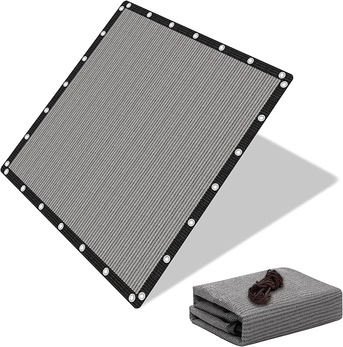 90% Shade Cloth Sun Shade Fabric for Patio Garden Pergola Shade Cover Canopy with Gromments (Grey, 8X10 FT)