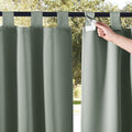 NICETOWN 2 Panels Outdoor Sage Green Curtainss Waterproof for Patio, Detachable Sticky Tab Top Weighted Blackout Sun & Rain Block Window Treatment, Privacy for Gazebo/Porch, W52 x L95