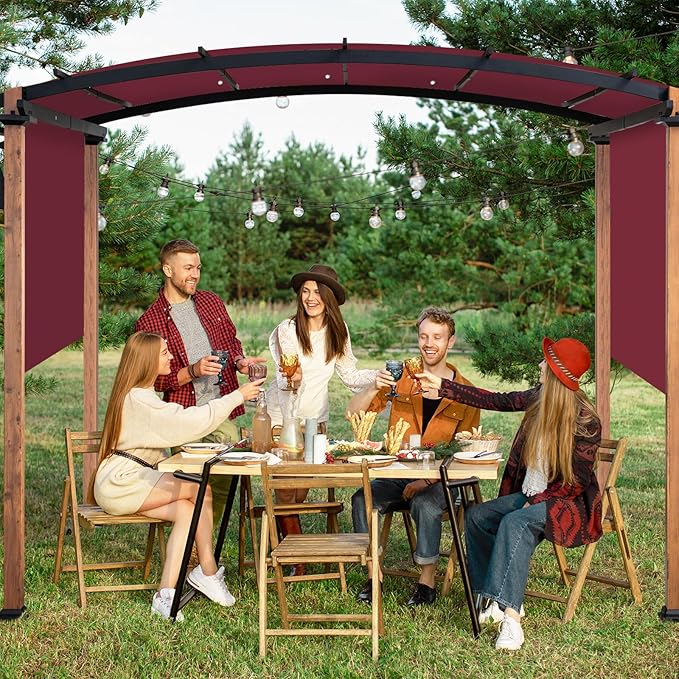 17x6.8 Ft Universal Pergola Replacement Canopy, Outdoor Canopy Shade Cover(Cover Only) (Red)