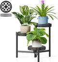 Metal Plant Stand Indoor Outdoor, 3 Tier Corner Tall Plant Shelf for Multiple Plants, Tiered Plant Stand, Heavy Duty Flower Plant Holder, Folding Tall Rack for Garden Patio Lawn Balcony - BlackWave