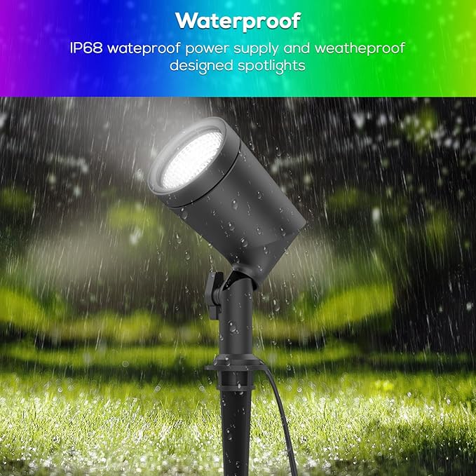 ZYAN 8 Pack Smart Landscape Lights, Color Changing Landscape Spotlights, App Control & Remote Control, Compatible with Alexa