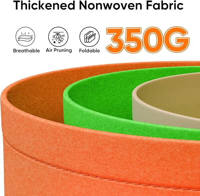20 Gallon Large Potato Grow Bags - 6-Pack Colored Aeration Fabric Pots with Flap/Handles/6 Pcs Plant Labels