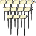 LANSOW 12 Pack Solar Spot Lights Outdoor Waterproof IP67, (90 LED/4 Modes) Solar Landscape Spotlights, 2-in-1 Solar Powered Flood Lights for Yard Garden Pathway Outside Tree, Auto ON/Off(Warm White)