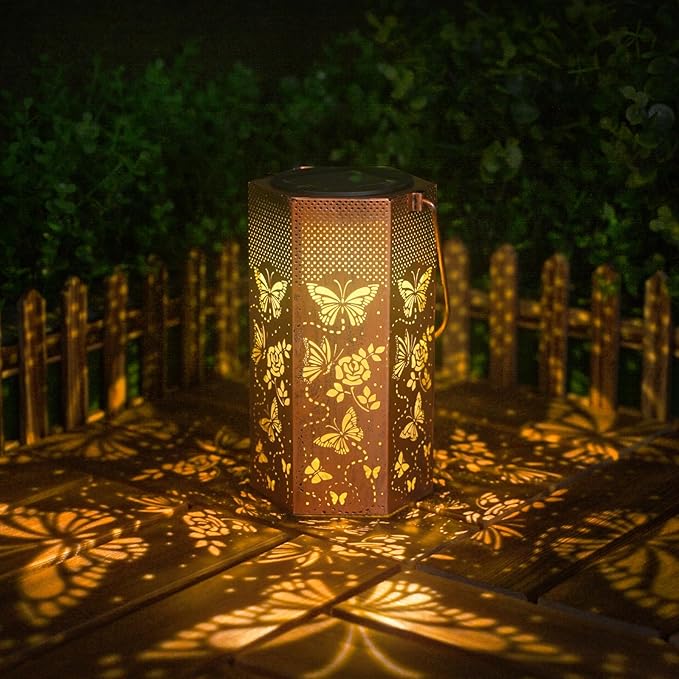 Butterfly Solar Lights Outdoor -Mothers Day Gifts for Mom Grandma, Birthday Gifts for Women, Butterflies Solar Lanterns Outdoor Waterproof Garden Decoration for Outside