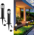 2 Pack 12V LED Bollard Pathway Lights, High Brightness 200LM, IP67 Waterproof Yard Walkway Lighting, Cast-Aluminum, 2700K Warm White for Outdoor Garden Decor