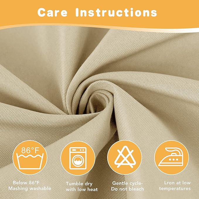 HolidayIdeas Extra Wide Outdoor Curtains for Patio Waterproof, 4 Panels - 110 x 95 Inch - Privacy & Light Filtering Curtains Cream Grommet Outside Curtains for Porch, Gazebo, Pergola, Backyard