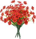 MACTING Artificial Flowers for Outdoors Fake Spring Flowers UV Resistant No Fade Faux Plastic Plants for Hanging Planters Window Patio Porch Yard Garden Home Indoor Outside Summer Decorations(Red)