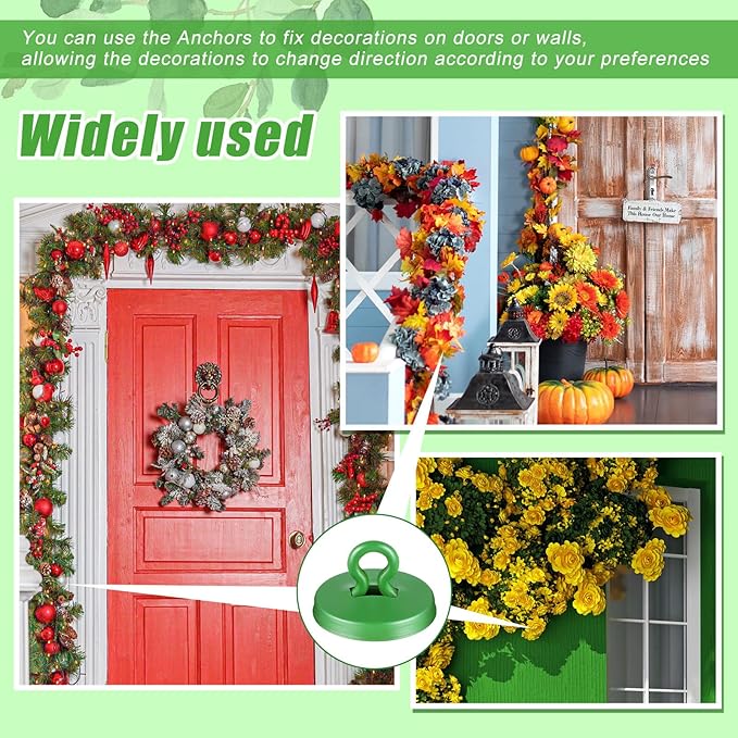 WILLBOND Plant Anchor Kit, 80 Pcs Vine Anchors 5 Pack Silicone Adhesive Sealant Garden Tie Tape Metal Wire Wire Cutters for Spring Trellis Vine and Stucco Brick Wall Climbing Plants Supplies(Green)