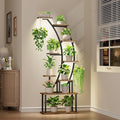 Plant Stand Indoor with Grow Lights, 63" Tall Indoor Plant Shelf, 9 Tiered Corner Plant Holder, Large Flower Display Shelf for Living Room, Bedroom, Office, Home Decor
