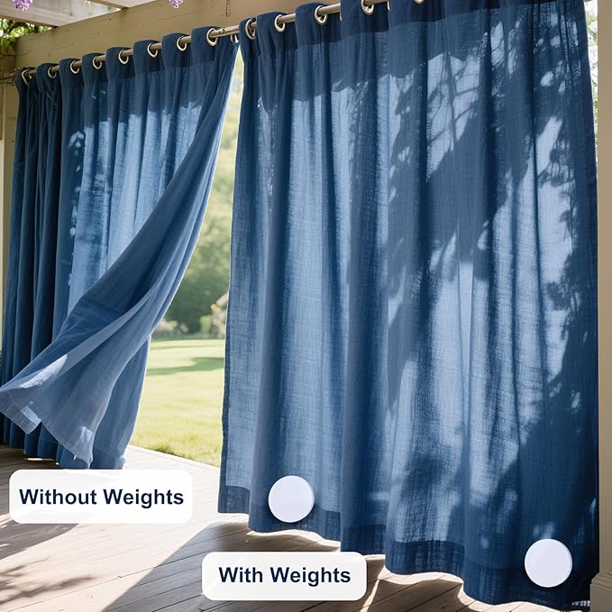 3LB Heavy Duty Outdoor Curtain Weights, Strong Magnetic Gazebo Curtain Weights, Rubber Covered Waterproof Drapery Weight, Prevent Curtain Liner from Blowing Around, White, 6 Pairs