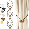 Hion Magnetic Curtain Tiebacks Dark Brown 6 Pack, Curtain Tiebacks Buckles Holdbacks Holders Hooks Clip for Home Bedroom Office Decorative Thick or Thin Curtain