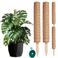 Moss Pole 26.4" Small Monstera Plant Support 2 Pcs Set - Pothos Plant Climber Support with Connectable Design and Fixation Strip - Coconut Fiber Moss Poles for Monstera, Money Plants, Philodendron