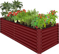 Best Choice Products 8x4x2ft Outdoor Metal Raised Garden Bed, Deep Root Planter Box for Vegetables, Herbs & Flowers, 478-Gallon Capacity, 100% Non Toxic Materials - Royal Red