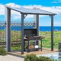 AECOJOY 8' x 5' Grill Gazebo Outdoor Pergola for Patio, 5x8 Lean to Hard Top Grill Gazebo Shelter Pergolas and Gazebos Clearance with Roof, Small Wall-Mounted Heavy Duty Awnings for Patio, Decks