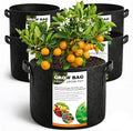 5 Pack 15 Gallon Grow Bags, Thickened Aeration Nonwoven Fabric Planting Bags with Handles, Heavy Duty 300G Garden Planter Bag for Tomato, Potato, Strawberry, Vegetable, Fruits and Flowers