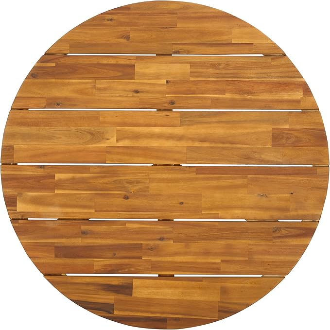 SAFAVIEH Outdoor Collection Leo Natural/White 3-Leg Round Coffee Table, Ideal for Deck, Patio, Backyard, Sunroom