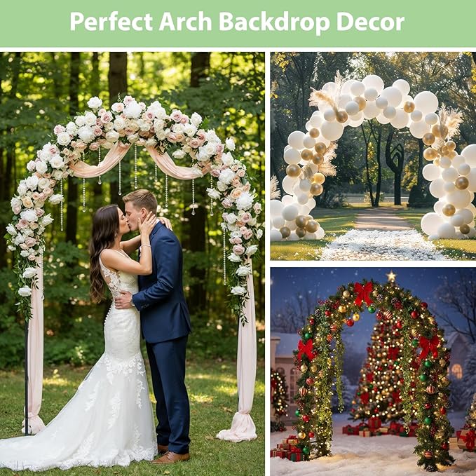 RUBFAC 94" Garden Arch Trellis for Climbing Plants Outdoor, Metal Arch Frame Garden Arbors and Arches, Outdoor Archway for Flower Vines Wedding Bridal Party Decoration, Black