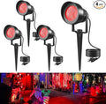 T-SUN Red Spotlight Outdoor, Waterproof LED Landscape Lighting with US Plug, Easy Install 270° Adjustable Outdoor Spot Lights for Garden Tree Yard Decor