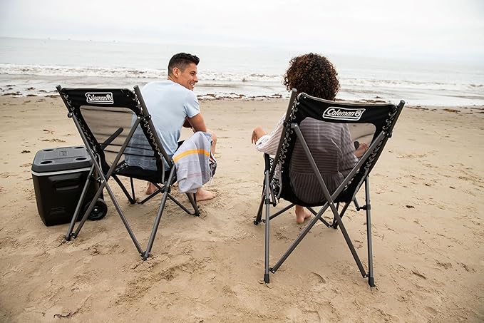 Coleman Comfortsmart Portable Suspension Chair, Ultra-Comfortable Outdoor Camping Chair with Drink Holder & Carry Bag, Supports up to 300lbs, Great for Camping, Tailgating, Firepits, Patio, & More