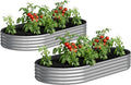 2PCS 8x4x1FT Galvanized Raised Garden Bed Kit,Vegetable Boxes-Oval Metal Flower Box,Large Planter Raised Beds Outdoor Garden for Planting,Fruit,Herb-Silver