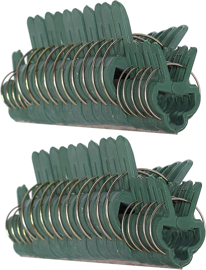 Plant Clips 40 Piece Green Gentle Gardening Plant & Flower Lever Loop Gripper Clips, Tool for Supporting or Straightening Plant Stems, Stalks, and Vines, Garden Clips, by RamPro