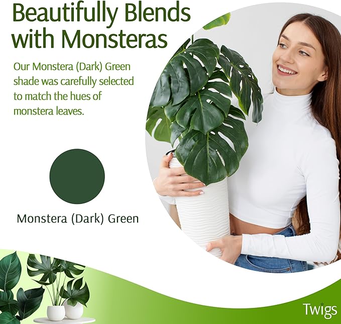 Stackable Monstera Plant Support Stakes, Climbing Support for Indoor & Outdoor Use, Plant Accessories, Aesthetic Alternative to Moss Poles & Trellises – Monstera Green, 5 Pack, 17" L