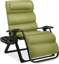Best Choice Products Oversized Zero Gravity Chair, Folding Outdoor Patio Recliner, XL Anti Gravity Lounger w/Removable Cushion, Cup Holder, Side Tray, 350lb Capacity - Lime Green