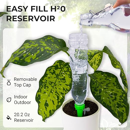 Self Watering Planter Insert Drip Spike High Capacity 20oz BabaBerry Dynamic Dripper Automatic Plant Watering Globes Dripper Device for Indoor or Outdoor Plants for Vacation Adjustable 3 Pack