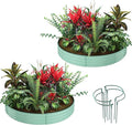 Galvanized Metal Planter Round Raised Garden Bed Kit for Gardening Outdoor，3x3x1ft 2PC Grow Garden Box Raised Flower Bed，Round Galvanized Planter Outdoor Large Metal Fire Pit Ring Green