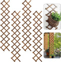Pack of 4 Extra Thick Wooden Wall Trellis - Expandable Wall Planter Lattice Panels for Climbing Plants, Hanging Vertical Plant Support Fence Frame Outdoor Indoor for Balcony Patio Garden Room