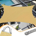 Upgraded with High-Strength Steel Cable Edges 20' x 26' Sun Shade Sail Sand Rectangle, Heavy Duty UV Blockage Outdoor Cover with Steel Wire Edges for Patio Garden