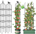 Tower Obelisk Garden Trellis for Climbing Plant，6.3FT/75.6" Rustproof Metal Potted Plant Climbing Support for Indoor Outdoor Flowers Vegetable Fruits Vines Support (2PCS)