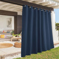 RYB HOME Extra Wide Outdoor Curtains for Patio Waterproof Heavy Duty Thermal Insulated in Summer Full Coverage Privacy for Gazebo, Cabana & Pergola, W100" x L90", Navy Blue, 1 Panel
