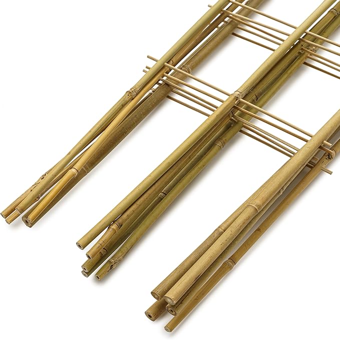 5 Pack 4 Feet U-Shape Bamboo Trellis, Natural Bamboo Trellis for Climbing Plants, Vegetables, Cucumber, Tomato, Outdoor and Indoor Potted Plants