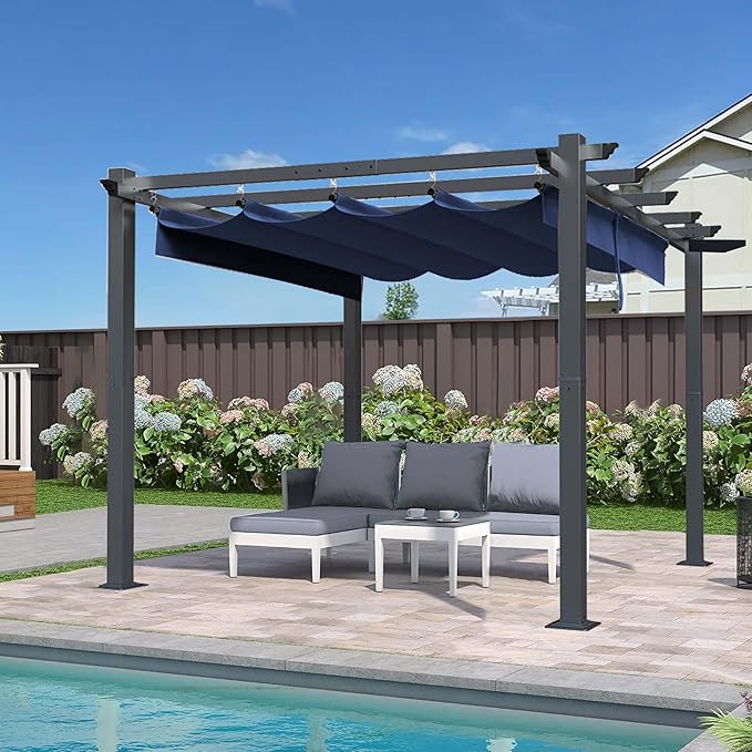 SCOCANOPY Ripstop Replacement Cover Compatible with Home Depot Hampton Bay Pergola # GFM00467F,GFM00469A,(Navy Blue)
