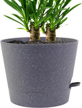 Self Watering Pots for Indoor Plants,12 inch Planters with Drainage Holes Plastic Flower Pots with Deep Reservoir, Grey Speckles