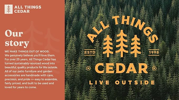 All Things Cedar PS50-SW10 Adirondack 4-ft Cedar Swing with Comfort Springs Wood