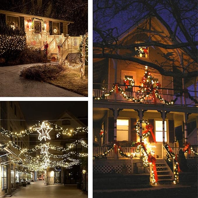 Warm White ⇋ Cool White 66Ft 200LED Christmas Fairy Lights Plug in with Remote, Waterproof String Lights Outdoor Indoor 8 Modes with Timer, Twinkle Lights for Girl's Room Garden Christmas Decorations