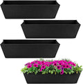 Adnee 4 Pcs 24 Inch Fabric Plant Window Box Liners-Rectangular Non-Woven Planter Basket Liner-Black Felt Flower Hanging Basket for Outdoor Garden Wall Hanging Planter Flower Vegetables