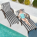 Chaise Lounge Chairs Outdoor Set of 2, Comfy Outside Wicker Patio Pool Lounge Chair w/ 5 Adjustable Back Angle, Cup Holder, Thicken Cushion
