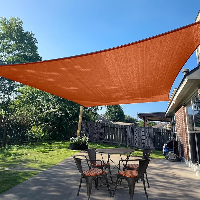 SUNLAX Sun Shade Sail 7' x 15' Terra Red Rectangle Canopy Sail Shade Cover UV Block Permeable Sunshade Outdoor for Patio Backyard Deck Pergola (We Make Custom Size)