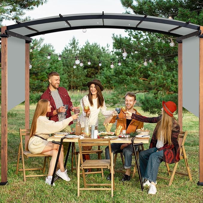17x6.8 Ft Universal Pergola Replacement Canopy, Outdoor Canopy Shade Cover(Cover Only) (Gray)