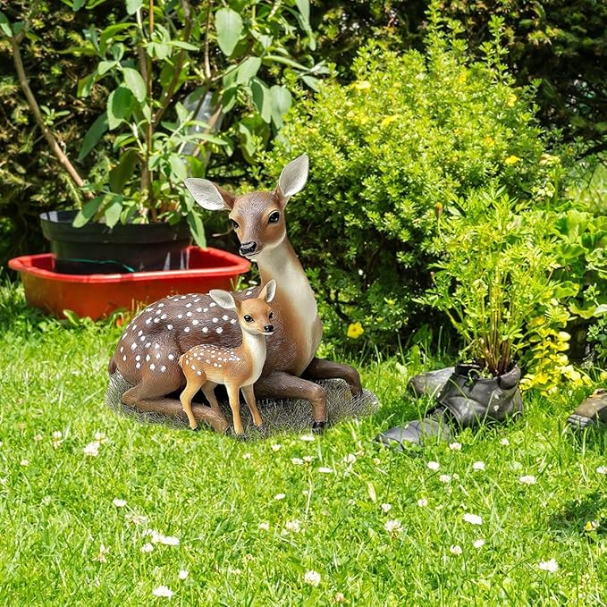 Fairy Garden Stake Decor, Acrylic 2D Garden Fairy Decoration, Fairy Garden Accessories for Outdoor Indoor Yard Lawn Pot Plants (Deer-Garden)