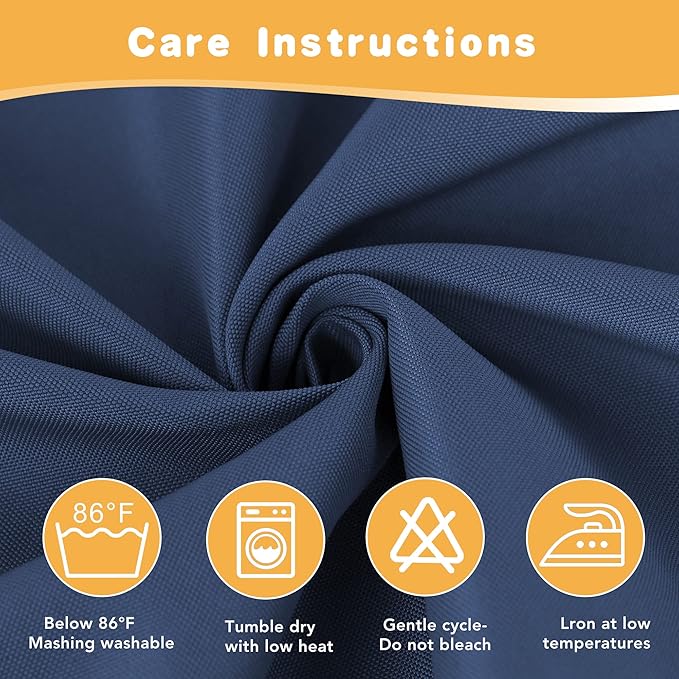 HolidayIdeas Extra Wide Outdoor Curtains for Patio Waterproof, 2 Panels - 110 x 95 Inch - Privacy & Light Filtering Curtains Grommet Outside Curtains for Porch, Gazebo, Pergola, Backyard (Navy)