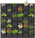 Hanging Planting Grow Bags, 36 Pockets Hanging Vertical Wall Planter Wall Mounted Grow Bag Outdoor Indoor Gardening Vertical Greening Flower Container, Planting Bags Storage Bags(1.0 m × 1.0 m, Black)