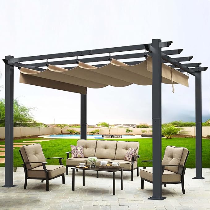 SCOCANOPY Beige Ripstop Replacement Cover Fit for Home Depot Hampton Bay Pergola # GFM00467F,GFM00469A